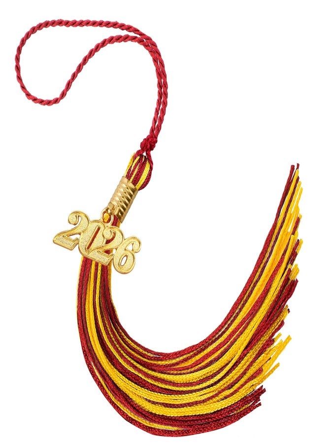 Nelisylux 2026 Tassel Graduation, Red and Gold Graduation Tassel, 2026 Tassel Charms for Graduations Cap Decorations, Tassels Memorial Grad Cords for College High School Graduate Hat Ceremonies Accessories - Image 1